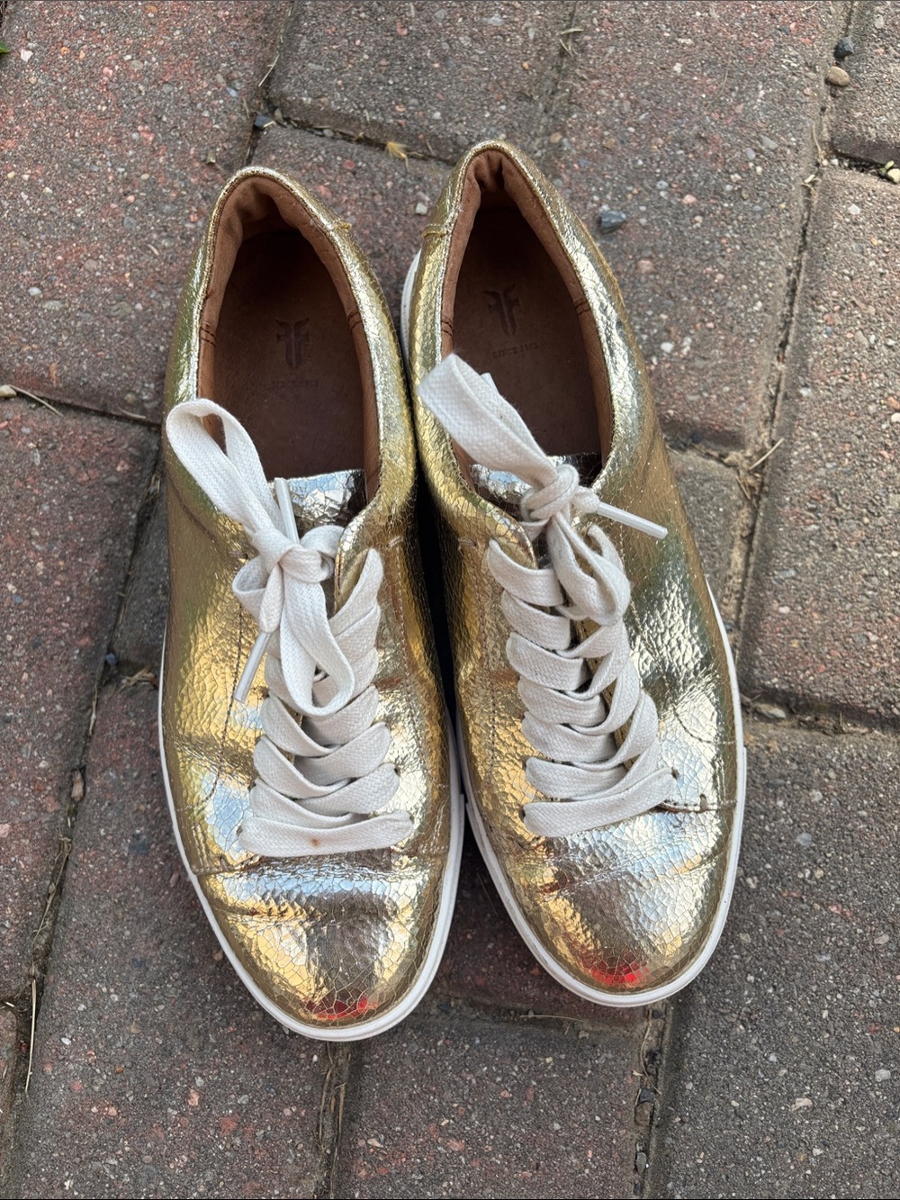 Frye Metallic Gold Lace-Up Women’s Sneaker